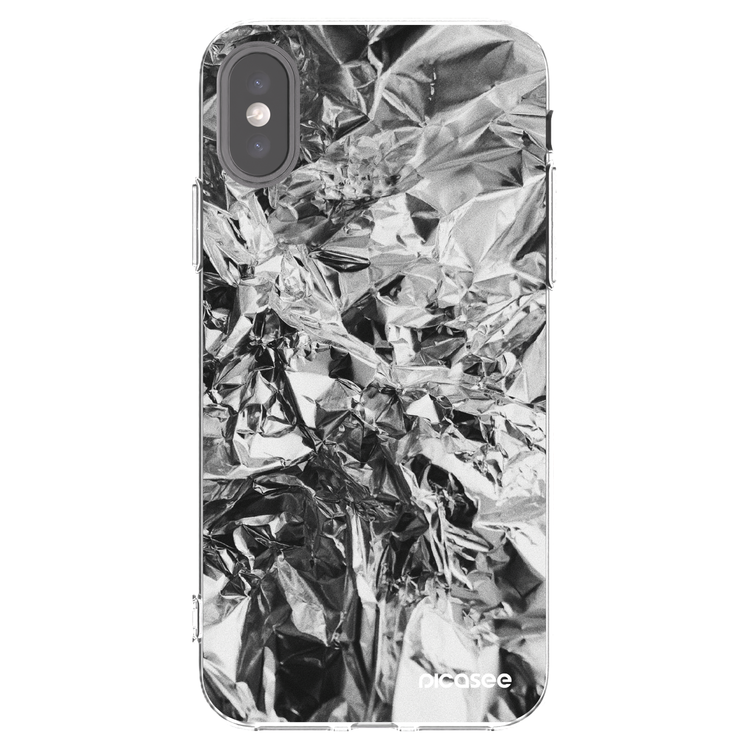 Picasee silikonski prozorni ovitek za Apple iPhone X/XS - Chrome