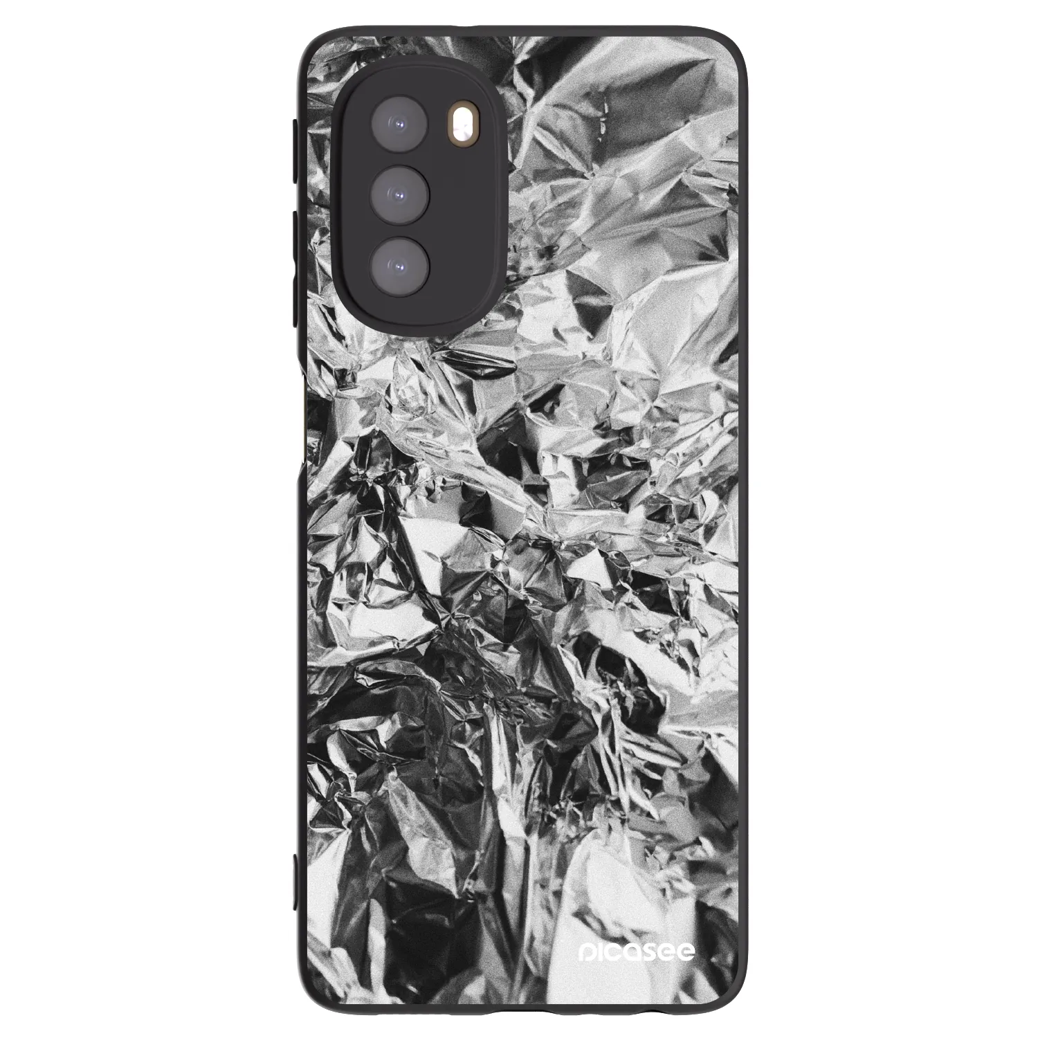 Picasee silikonski črni ovitek za Motorola Moto G51 - Chrome