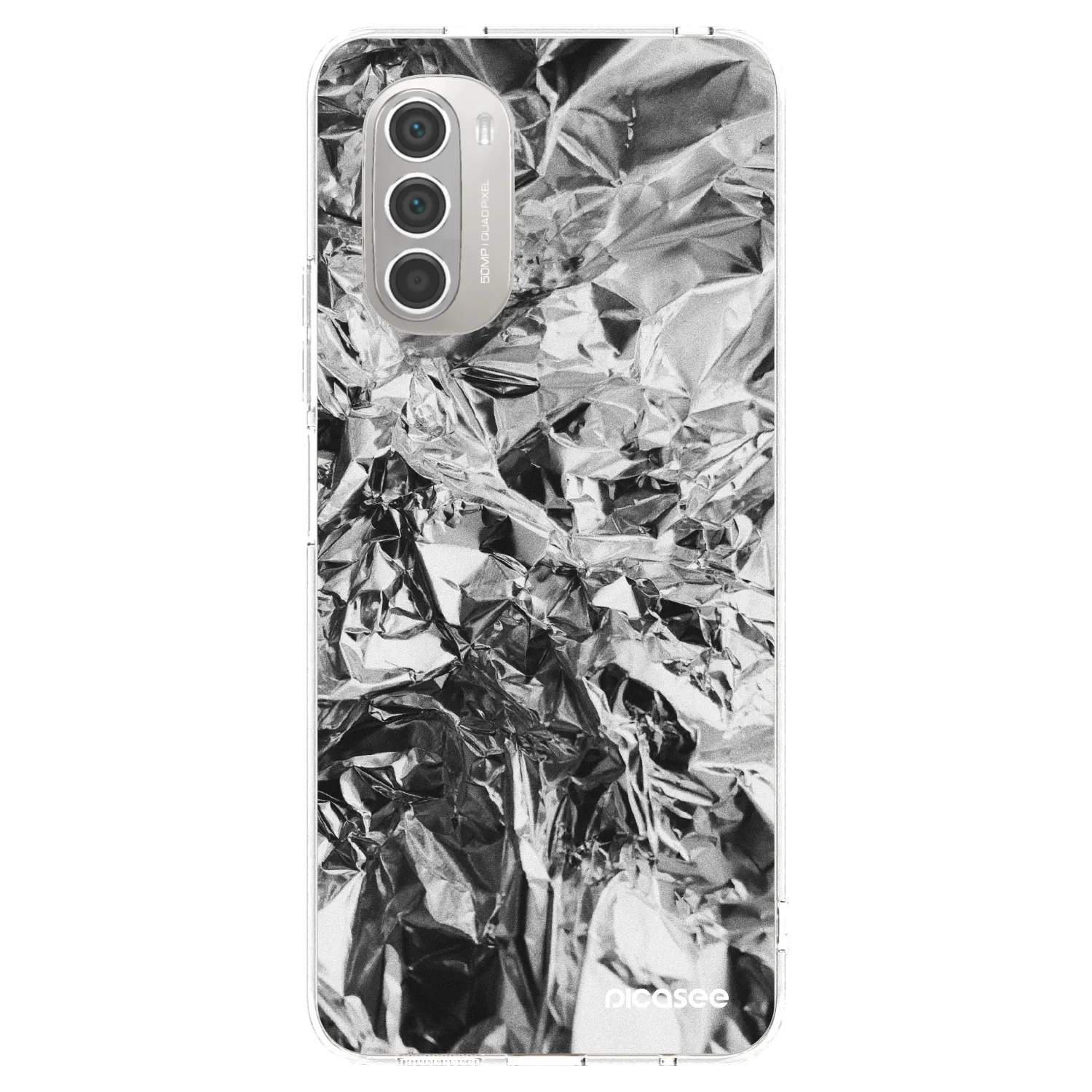 Picasee silikonski prozorni ovitek za Motorola Moto G51 - Chrome