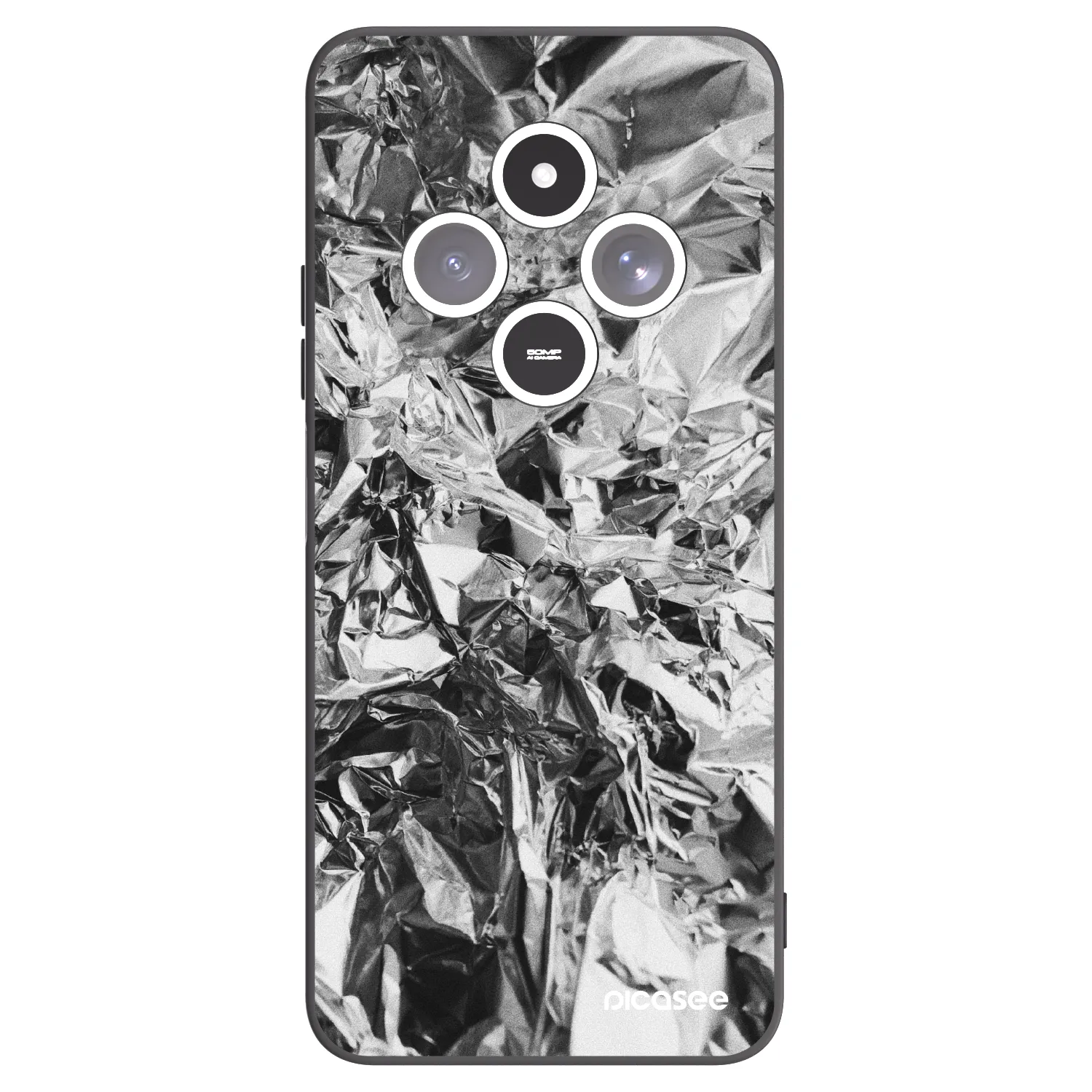 Picasee silikonski črni ovitek za Xiaomi Redmi 14C - Chrome