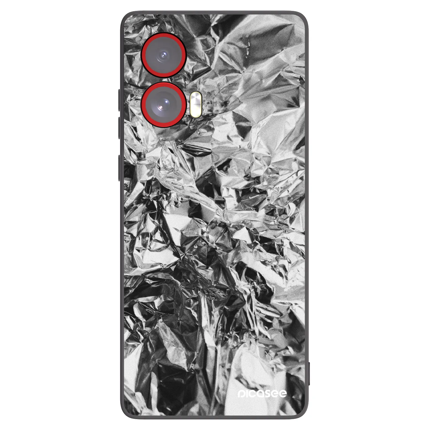 Picasee silikonski črni ovitek za Motorola Edge 50 Fusion - Chrome