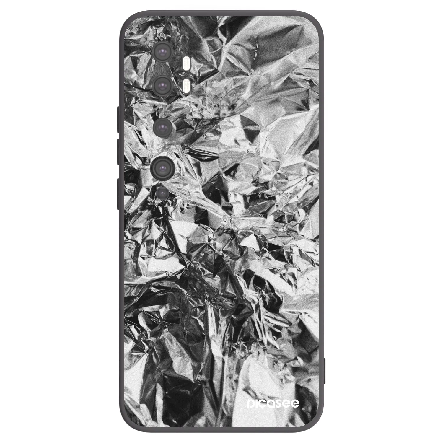 Picasee silikonski črni ovitek za Xiaomi Mi Note 10 (Pro) - Chrome