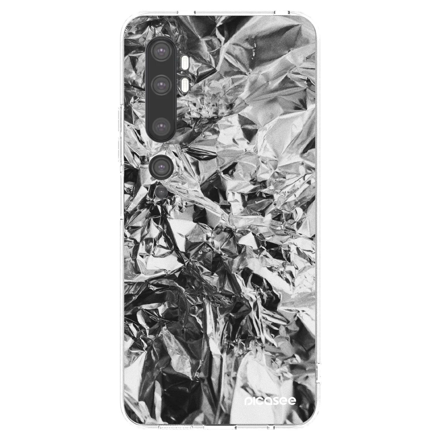 Picasee silikonski prozorni ovitek za Xiaomi Mi Note 10 (Pro) - Chrome
