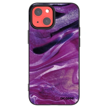 Picasee silikonski črni ovitek za Apple iPhone 13 mini - Purple glitter