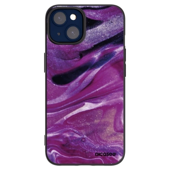 Picasee silikonski črni ovitek za Apple iPhone 14 - Purple glitter