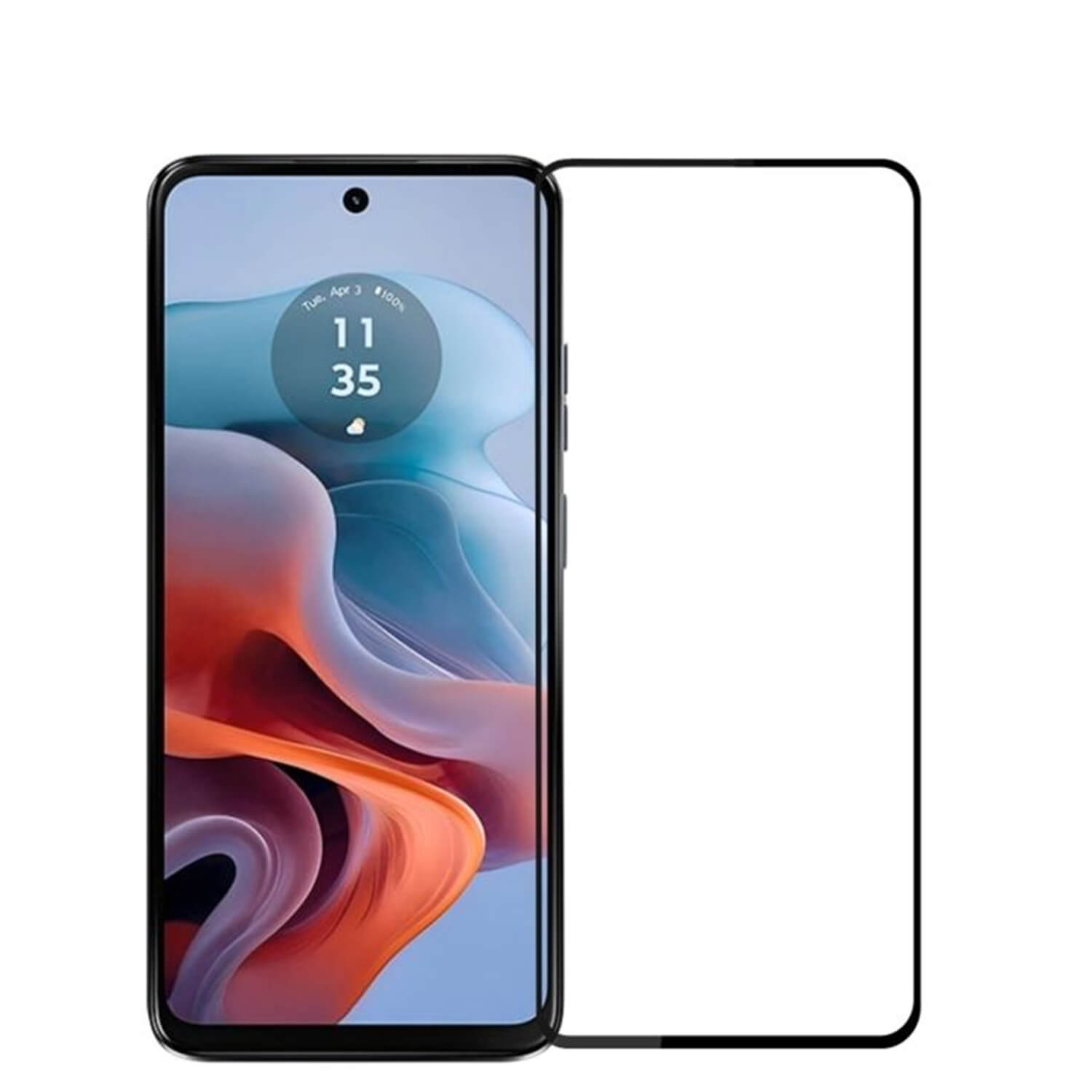 Picasee zaščitno kaljeno steklo 3D z okvirjem za Motorola Moto G34 5G – črno