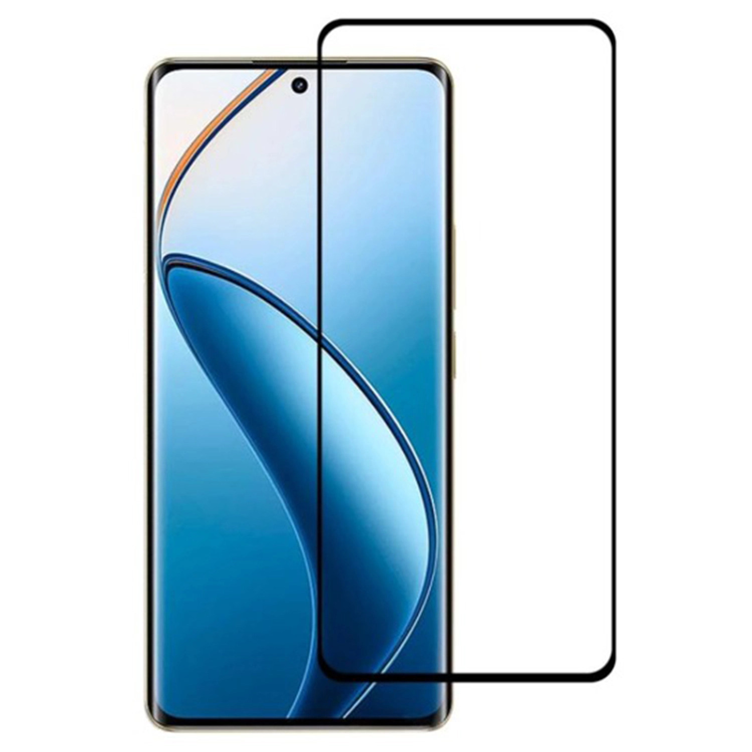 3x Picasee ukrivljeno zaščitno steklo 3D za Realme 12X – črno – 2+1 brezplačno