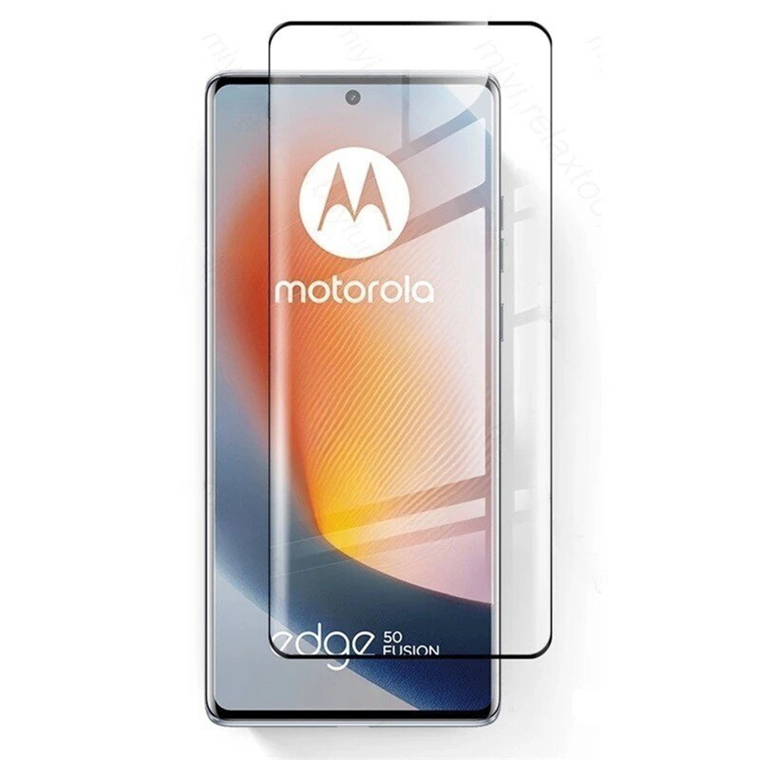 3x Picasee kaljeno steklo 3D z okvirjem za Motorola Edge 50 Fusion – črno – 2+1 brezplačno
