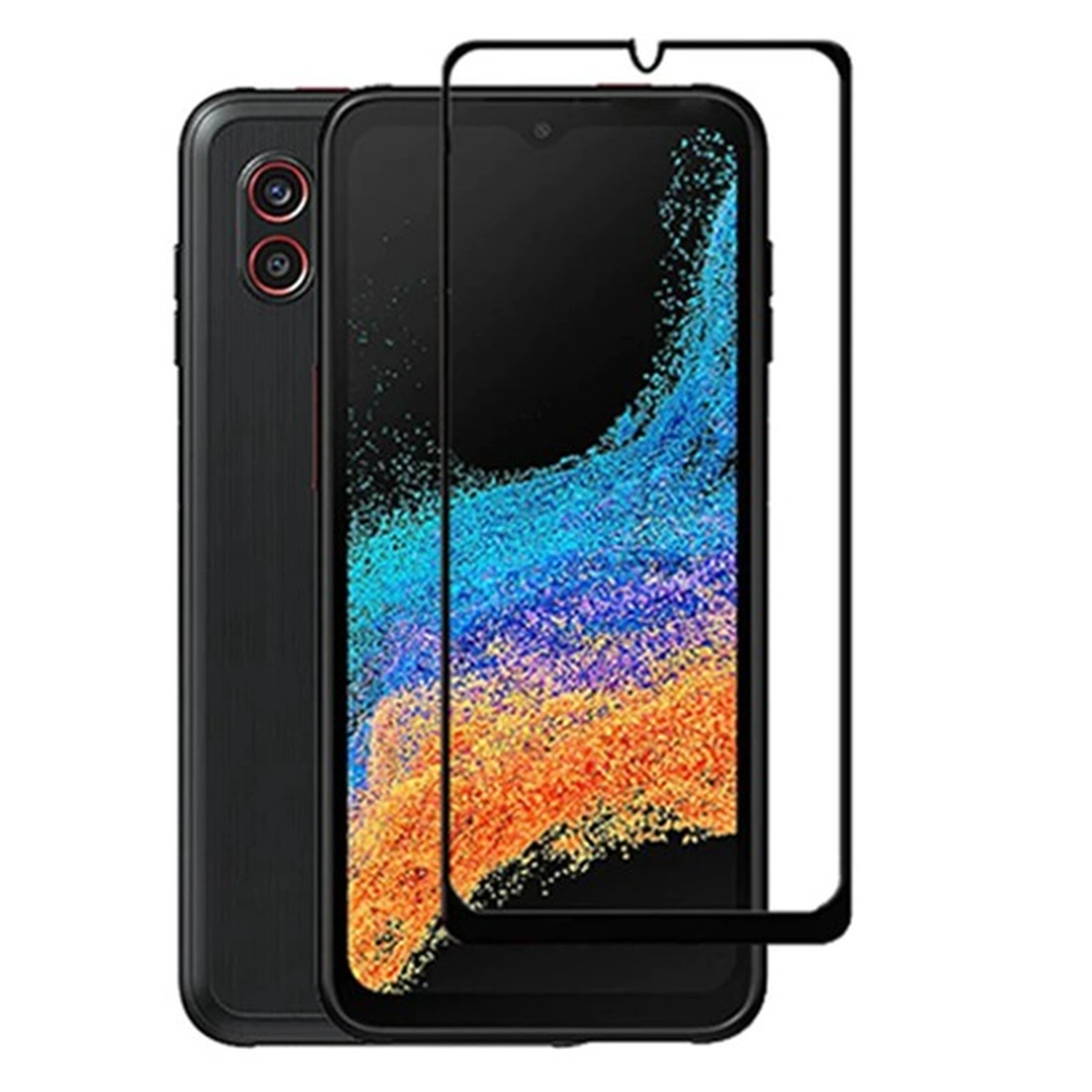3x Picasee kaljeno steklo 3D z okvirjem za Samsung Galaxy Xcover 7 – črno – 2+1 brezplačno