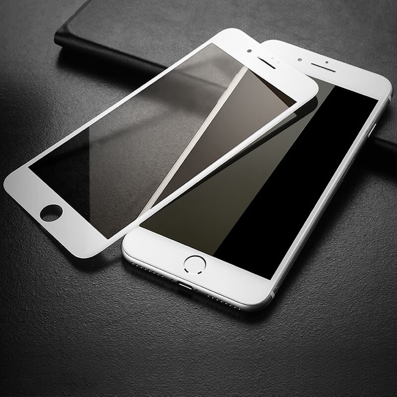 Picasee zaščitno kaljeno steklo 3D z okvirjem za Apple iPhone 8 Plus – belo