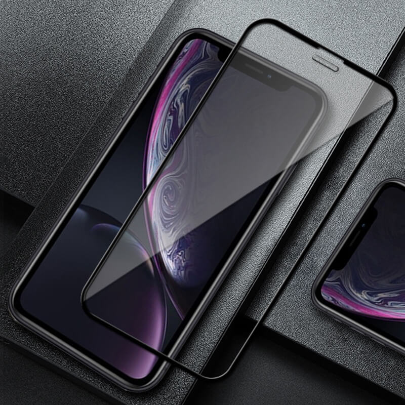Picasee zaščitno kaljeno steklo 3D z okvirjem za Apple iPhone 11 – črno