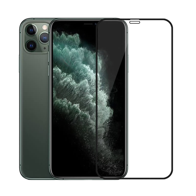 Picasee zaščitno kaljeno steklo 3D z okvirjem za Apple iPhone 11 Pro Max – črno