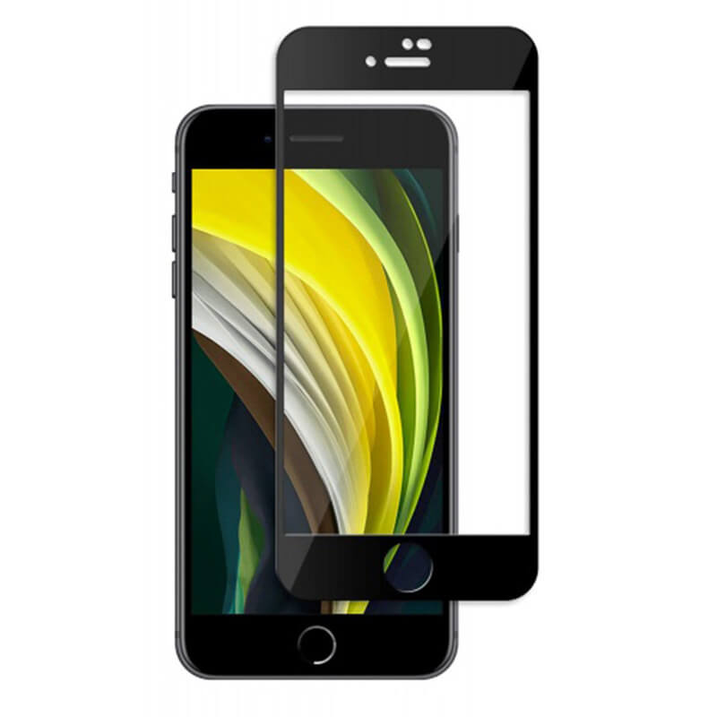 3x Picasee kaljeno steklo 3D z okvirjem za Apple iPhone SE 2020 – črno – 2+1 brezplačno