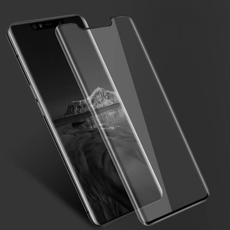 Picasee ukrivljeno zaščitno steklo 3D za Huawei Mate 20 Pro – črno