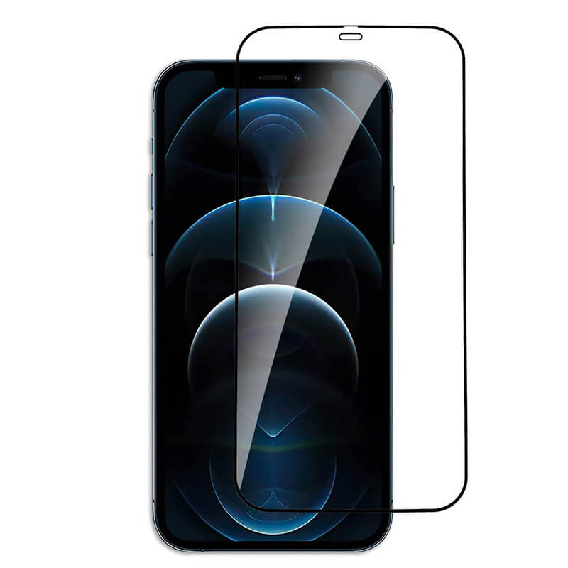 Picasee zaščitno kaljeno steklo 3D z okvirjem za Apple iPhone 12 Pro – črno