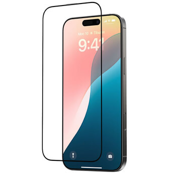 3x kaljeno steklo 3D z okvirjem za Apple iPhone 16 Pro – črno