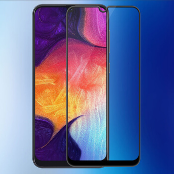 Kaljeno steklo 3D z okvirjem za Samsung Galaxy A70 A705F – črno