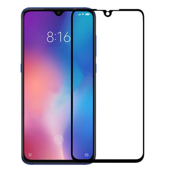 Kaljeno steklo 3D z okvirjem za Xiaomi Mi 9 SE – črno