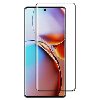 3x kaljeno steklo 3D z okvirjem za Motorola Moto G35 5G – črno