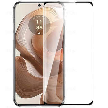 3x kaljeno steklo 3D z okvirjem za Motorola Edge 60 Fusion – črno