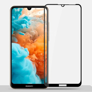 Picasee zaščitno kaljeno steklo 3D z okvirjem za Huawei Y6 2019 – črno