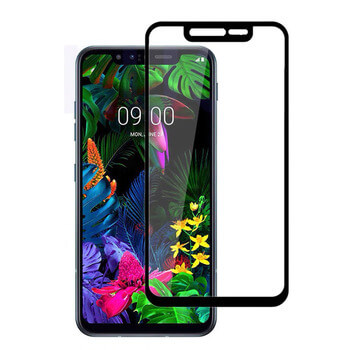 Kaljeno steklo 3D z okvirjem za LG G8s ThinQ – črno