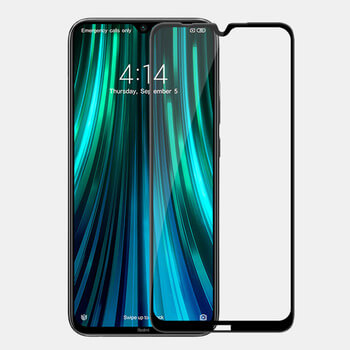 Kaljeno steklo 3D z okvirjem za Xiaomi Redmi Note 8 – črno