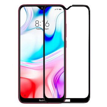 Picasee zaščitno kaljeno steklo 3D z okvirjem za Xiaomi Redmi 8 – črno