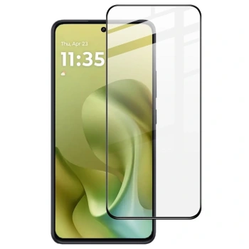Kaljeno steklo 3D z okvirjem za Motorola Moto G86 Power 5G – črno