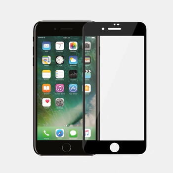 3x kaljeno steklo 3D z okvirjem za Apple iPhone 8 – črno