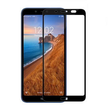 Kaljeno steklo 3D z okvirjem za Xiaomi Redmi 7A – črno