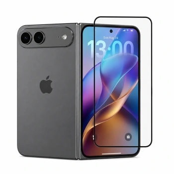 3x kaljeno steklo 3D z okvirjem za Apple iPhone Duo – črno