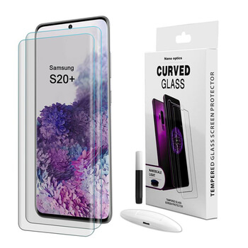 3x Picasee zaščitno steklo 3D UV za Samsung Galaxy S20+ G985F – 2+1 brezplačno