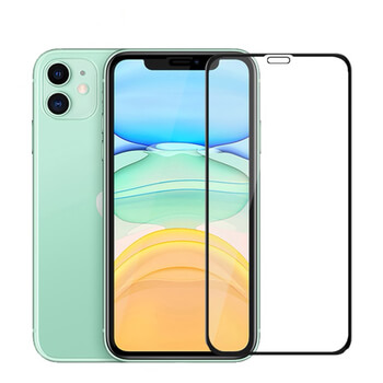 Picasee zaščitno kaljeno steklo 3D z okvirjem za Apple iPhone 11 – črno