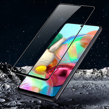 Picasee zaščitno kaljeno steklo 3D z okvirjem za Samsung Galaxy A71 A715F – črno