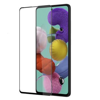 3x Picasee kaljeno steklo 3D z okvirjem za Samsung Galaxy A71 A715F – črno – 2+1 brezplačno