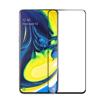 Kaljeno steklo 3D z okvirjem za Samsung Galaxy A80 A805F – črno