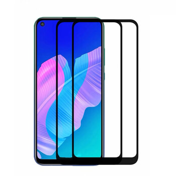 3x kaljeno steklo 3D z okvirjem za Huawei P40 Lite E – črno