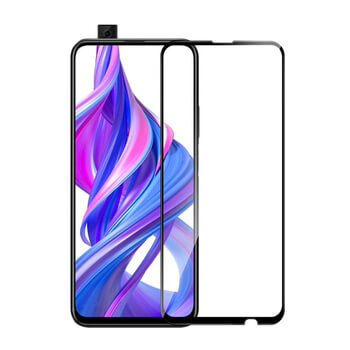 3x kaljeno steklo 3D z okvirjem za Honor 9X Pro – črno