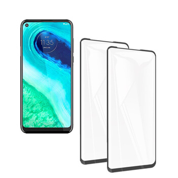 Picasee zaščitno kaljeno steklo 3D z okvirjem za Motorola Moto G8 – črno