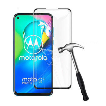 3x Picasee kaljeno steklo 3D z okvirjem za Motorola Moto G8 – črno – 2+1 brezplačno