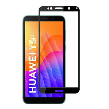 3x Picasee kaljeno steklo 3D z okvirjem za Huawei Y5P – črno – 2+1 brezplačno