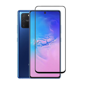 Kaljeno steklo 3D z okvirjem za Samsung Galaxy S10 Lite – črno