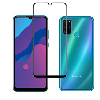 3x Picasee kaljeno steklo 3D z okvirjem za Honor 9A – črno – 2+1 brezplačno
