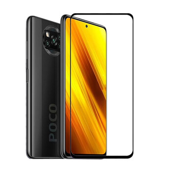 3x Picasee kaljeno steklo 3D z okvirjem za Xiaomi Poco X3 – črno – 2+1 brezplačno