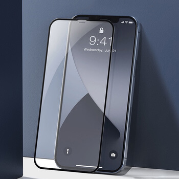 Picasee zaščitno kaljeno steklo 3D z okvirjem za Apple iPhone 12 – črno
