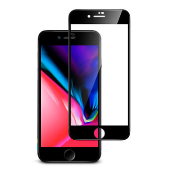 3x Picasee kaljeno steklo 3D z okvirjem za Apple iPhone SE 2020 – črno – 2+1 brezplačno