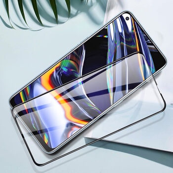 Kaljeno steklo 3D z okvirjem za Realme 7 Pro – črno