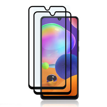 3x Picasee kaljeno steklo 3D z okvirjem za Samsung Galaxy A31 A315F – črno – 2+1 brezplačno
