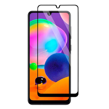 Kaljeno steklo 3D z okvirjem za Samsung Galaxy A31 A315F – črno